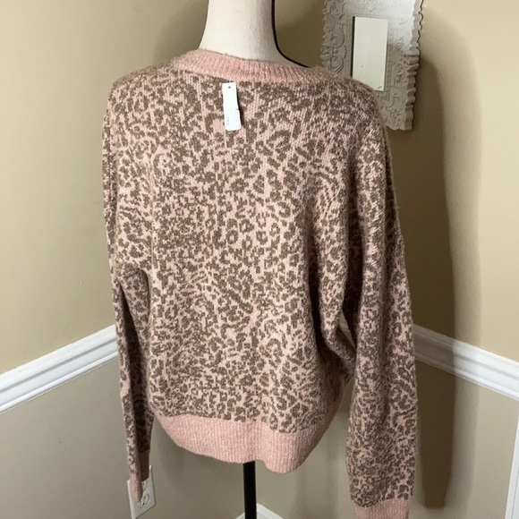 NWT Madewell Leopard Pink Sweater Merino Wool - Picture 7 of 9